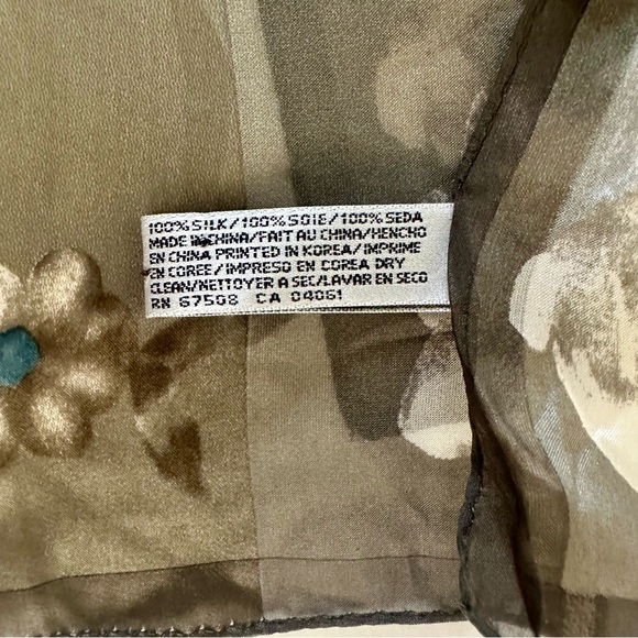 100% Silk Elaine Gold for Collection XIIX ltd Sheer Floral Rich Scarf - Picture 4 of 8